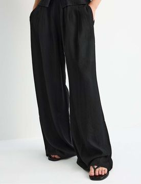 Palazzo-Hose in Schwarz mit Abnähern Schwarz XL