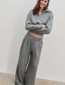 Pantalon élégant doux au toucher - Gris foncé 32