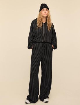 Pantalon palazzo doux au toucher - Gris foncé S