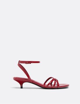 Riemchen-Sandaletten in Rot mit Kitten-Heel-Absatz Rot 40