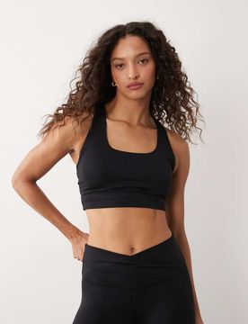 Sweaty - Betty All Day - Brassière longue effet croisé - Noir S