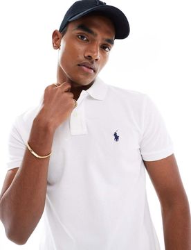 Polo - Eng geschnittenes Polohemd mit Logo in Weiß Weiß XS