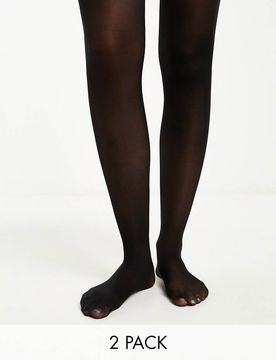 Er-Pack Strumpfhosen in Schwarz, 20 Denier Schwarz M-L