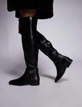 Eastburn - Overknee-Reitstiefel in Schwarz Schwarz 40