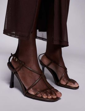Marie - Sandales à talon mi-haut et lanières-Marron 37