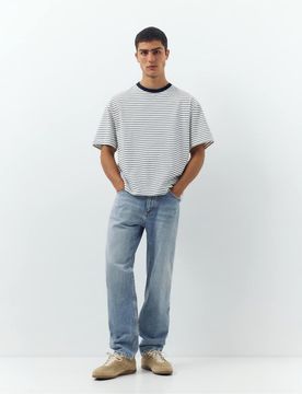 Gerade geschnittene Vintage-Jeans in Mittelblau Blau 36