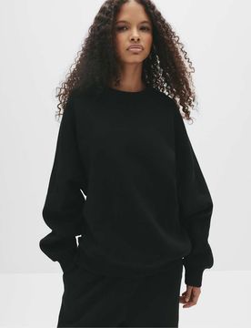 Oversize-Sweatshirt in Schwarz mit Nähten Schwarz 2XS