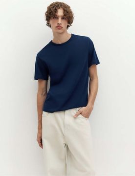 Schmales Basic-T-Shirt in Marineblau-Navy Navy XS