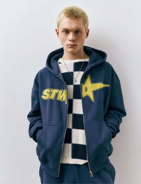 STWD - Kapuzenjacke in Blau mit Reißverschluss Blau 2XS