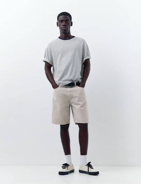 Standard - Bermuda-Jeansshorts in Blassgrau Grau 36