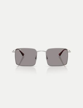 Lunettes de soleil carrées à verres gris - Argenté XL