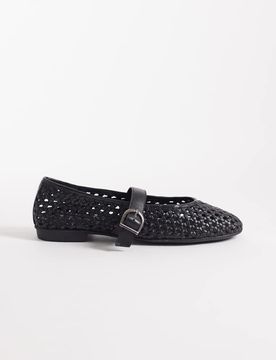 Petal - Ballerines en cuir tressé - Noir 37