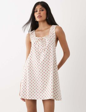 Robe babydoll à pois - Ivoire-Blanc XL