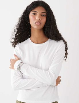 T-shirt ajusté à manches longues - Blanc L
