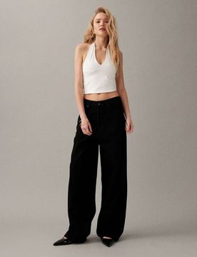 Astro - Jean coupe baggy à taille basse - Noir brut délavé W27 L30