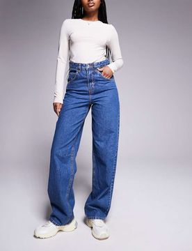 Weekend Collective - Jean baggy large - Bleu moyen délavé 34