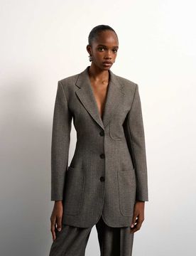 Tolu Coker x - Blazer cintré style années 80 - Taupe-Brown 32