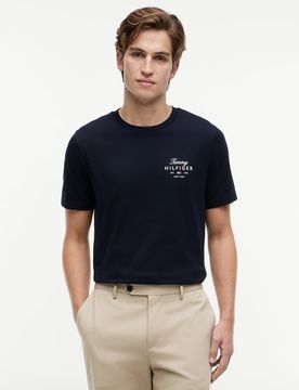 Jersey-T-Shirt in Hellblau mit Rundhalsausschnitt und Logo Blau XL