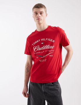X Cadillac - College-T-Shirt in Rot mit Formel-1-Logo Rot 48