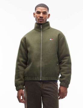 Essential - Wattierte Jacke in Grün mit Wollanteil Grün 52