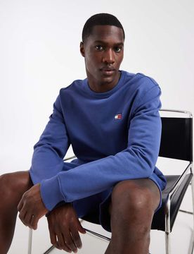 Sweatshirt in Blau mit Flaggenaufnäher Blau 46