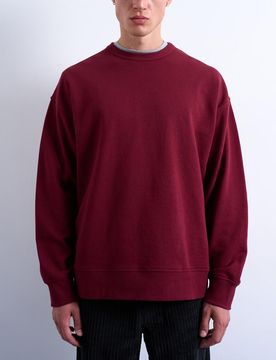 Hochwertiges, leichtes Oversize-Sweatshirt in Burgunderrot Rot L