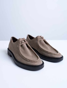 Banks - Chaussures en daim véritable à lacets - Taupe-Neutre 36