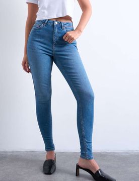 Jamie - Jean skinny à taille haute - Bleu moyen W26 L32