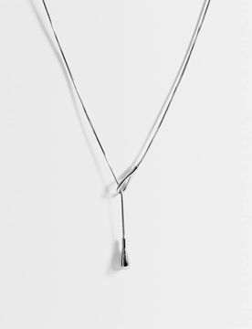 Lucas - Collier style lasso en forme de goutte d'eau en acier inoxydable - Argenté One Size