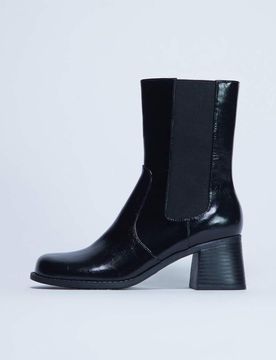 Myra - Chelsea-Stiefel in Schwarz mit Blockabsatz Schwarz 37