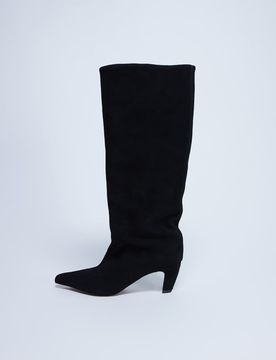 Nelly - Bottes souples en daim véritable à bout pointu - Noir 41