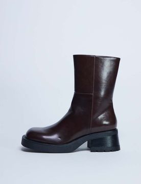 Nina - Bottines à talon épais - Chocolat-Brown 37