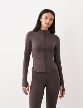 DayFlex - Jacke in Mokkabraun mit durchgehendem Reißverschluss-Brown Brown 36-38
