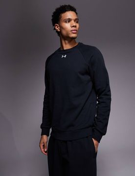 Rival - Fleece-Sweatshirt in Schwarz mit Rundhalsausschnitt Schwarz XL