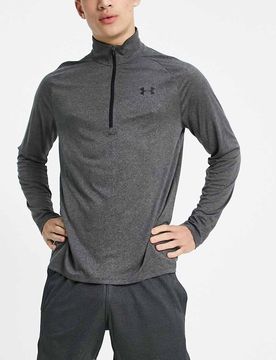 Tech 2.0 - Sweatshirt in Dunkelgrau mit kurzem Reißverschluss Grau XS