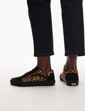 Old Skool - Sneaker in Schwarz mit Leopardenmuster-Bunt Bunt 36.5