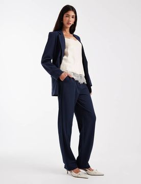 Elegante Hose in Marineblau mit geradem Bein, Kombiteil Marineblau 32
