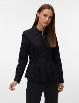 Hemd aus Popeline in Schwarz Schwarz XS