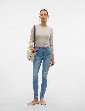 Skinny-Jeans in Hellblau Blau S L30