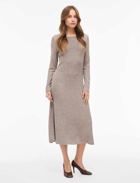 Midikleid in Kaffeebohnenbraun-Brown Brown S