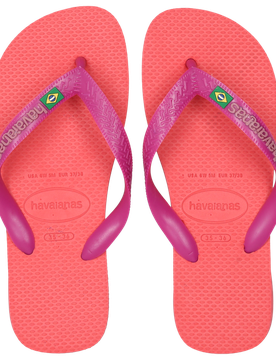 Brasil Logo Damen Flip-Flops und Sandalen - Rosa - Größe 33/34 - Plastic/Polycarbonate Pink 33/34