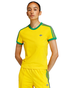 Slim Damen T-Shirts - Gelb - Größe 32 - Baumwoll-Jersey Yellow 32