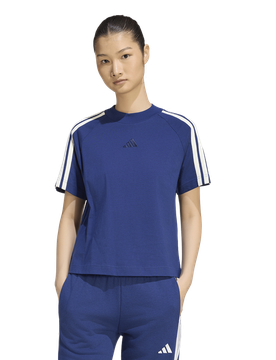 Kit 3-stripes T-shirt Damen T-Shirts - Blau - Größe 42 - Baumwoll-Jersey Blue 42