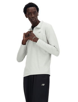 Space Dye 1/4 Zip Herren T-Shirts - Grau - Größe S - Poly Jersey Grey S