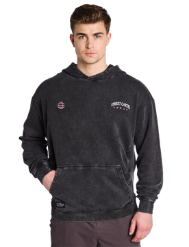 Gage Overhead Herren Kapuzenpullover - Schwarz - Größe S - Baumwoll-Fleece Black S