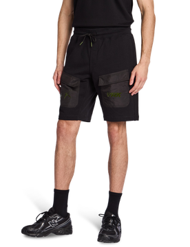 Headshot Herren Kurze Hosen - Schwarz - Größe L - Baumwoll-Fleece Black