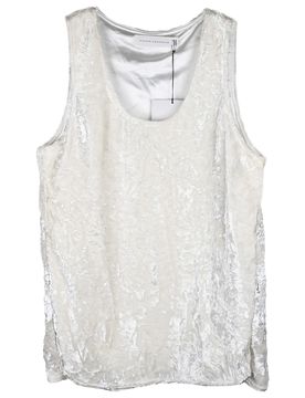 White Crushed Velvet Tank Top Size XS