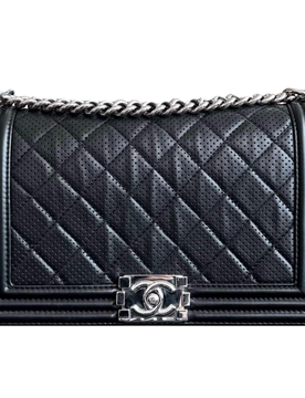 Chanel Black Perforated Boy Bag