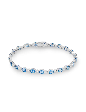 Ct White Gold Diamond & Sapphire Line Bracelet