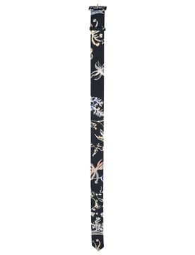 Floral Printed Leather Belt